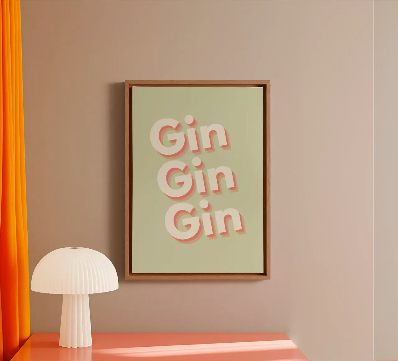 Gin Gin Gin tela con Cornice a cassetta da Proper job studio