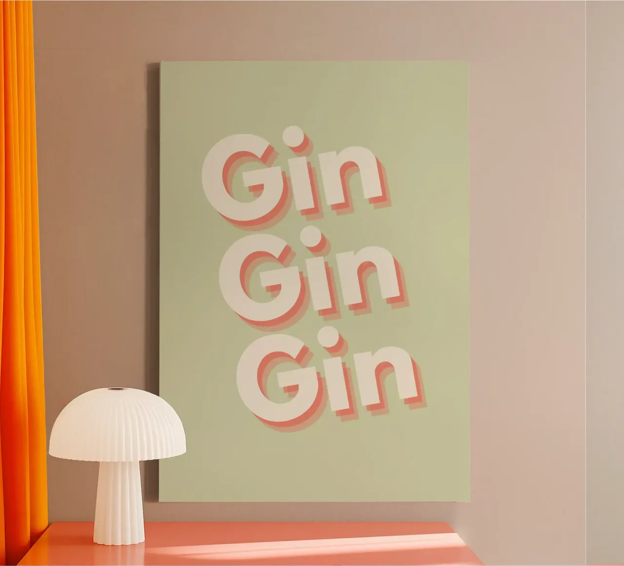 Gin Gin Gin tela con Cornice a cassetta da Proper job studio