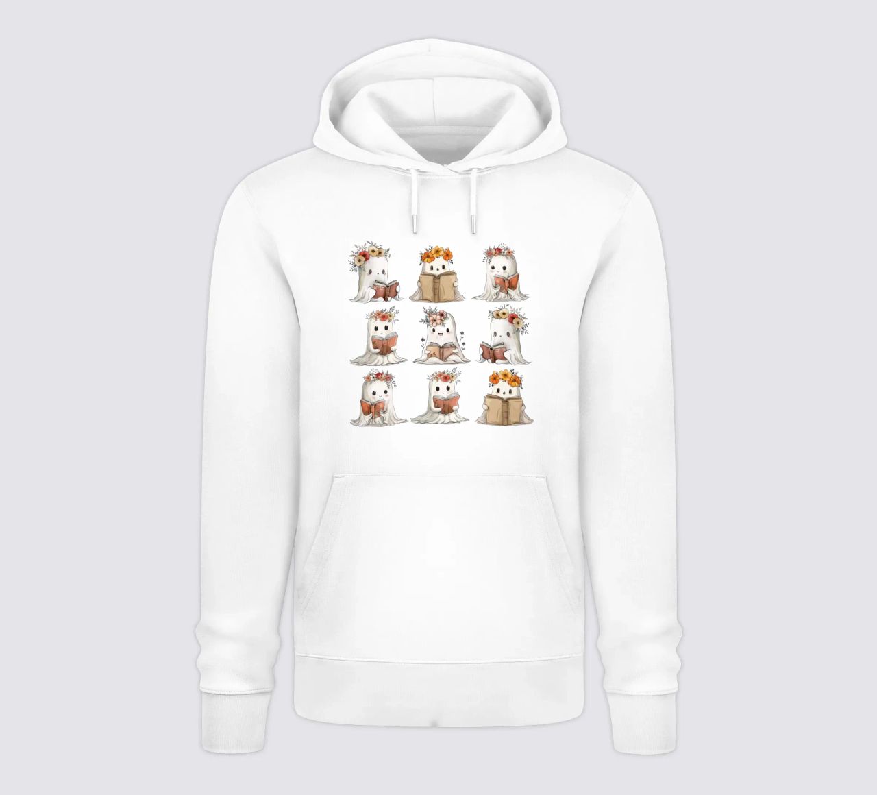 Simpáticos fantasmitas con libros en las manos - Lectura de Halloween sudadera con capucha de Wunderbarwir