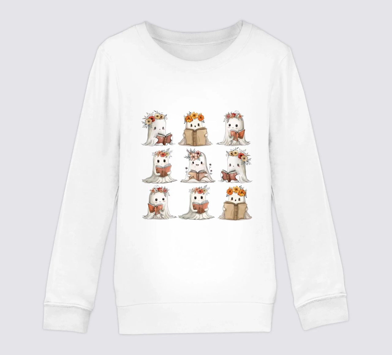 Simpáticos fantasmitas con libros en las manos - Lectura de Halloween sudadera para niño de Wunderbarwir
