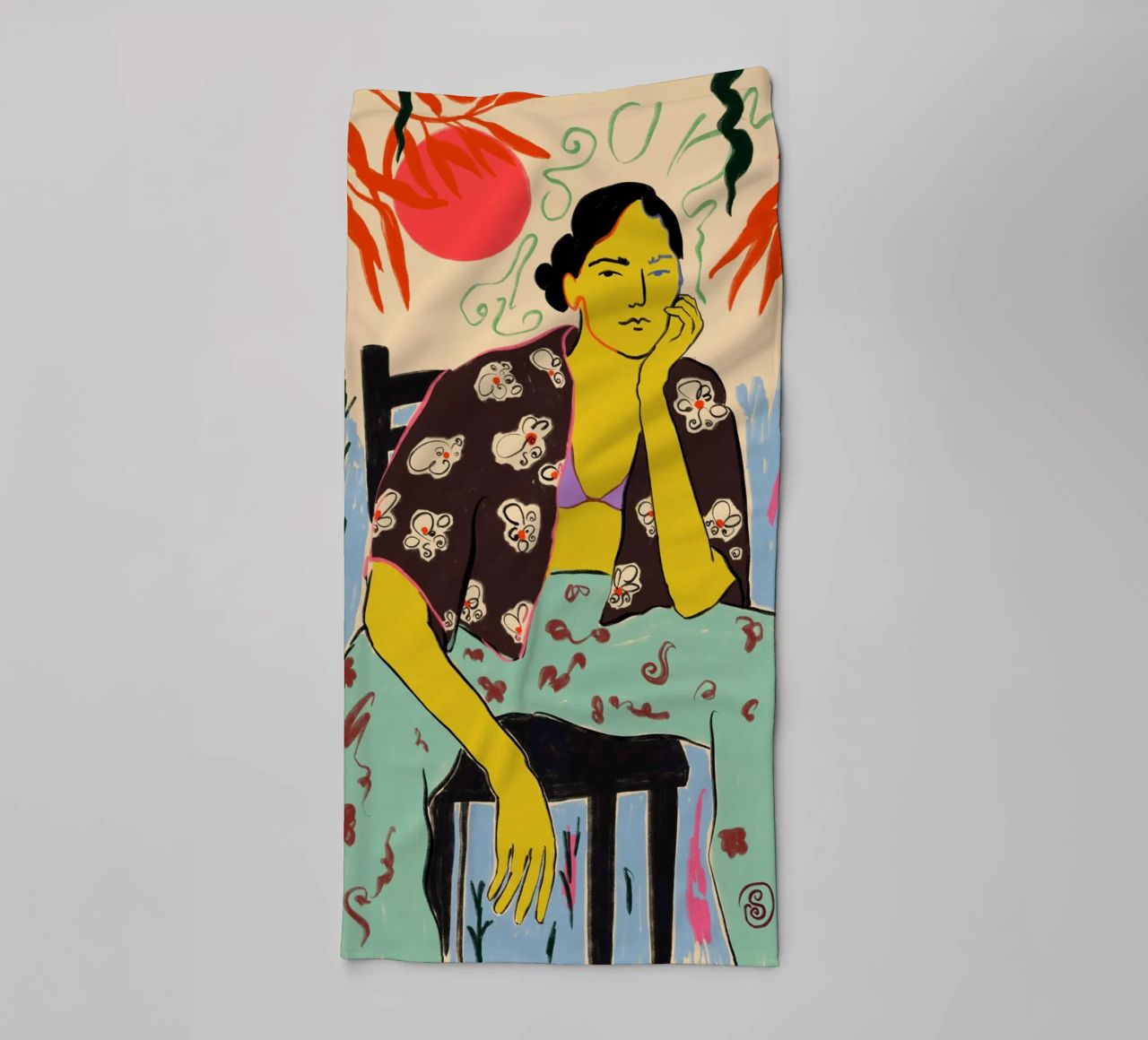 SUN AND WAVES towel by Sandra Poliakov