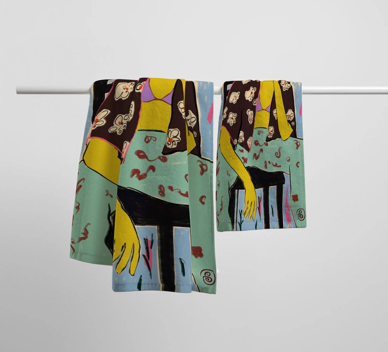 SUN AND WAVES towel by Sandra Poliakov