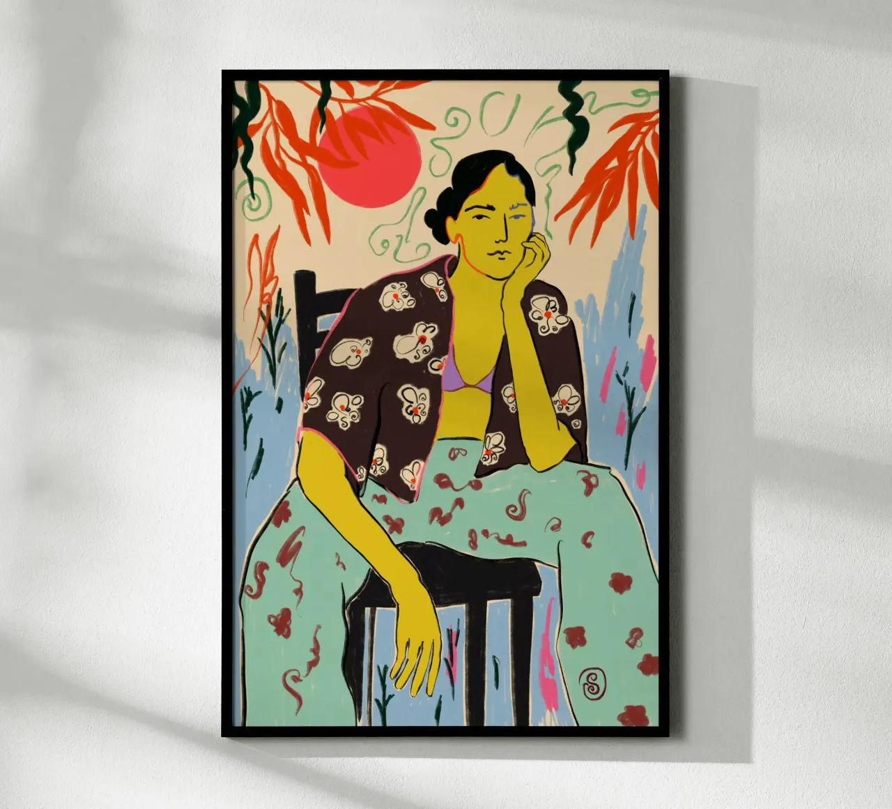 SOLE E ONDE poster con telaio in alluminio da Sandra Poliakov