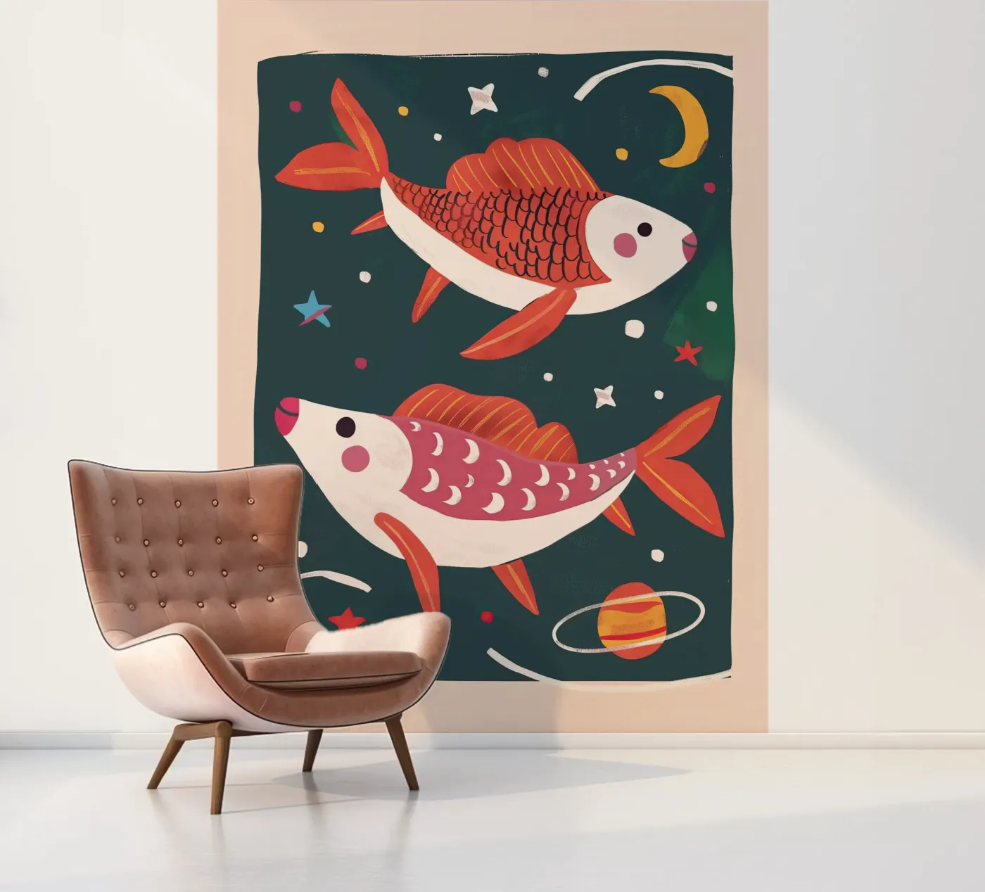 Space Fish fotobehang van Lilo