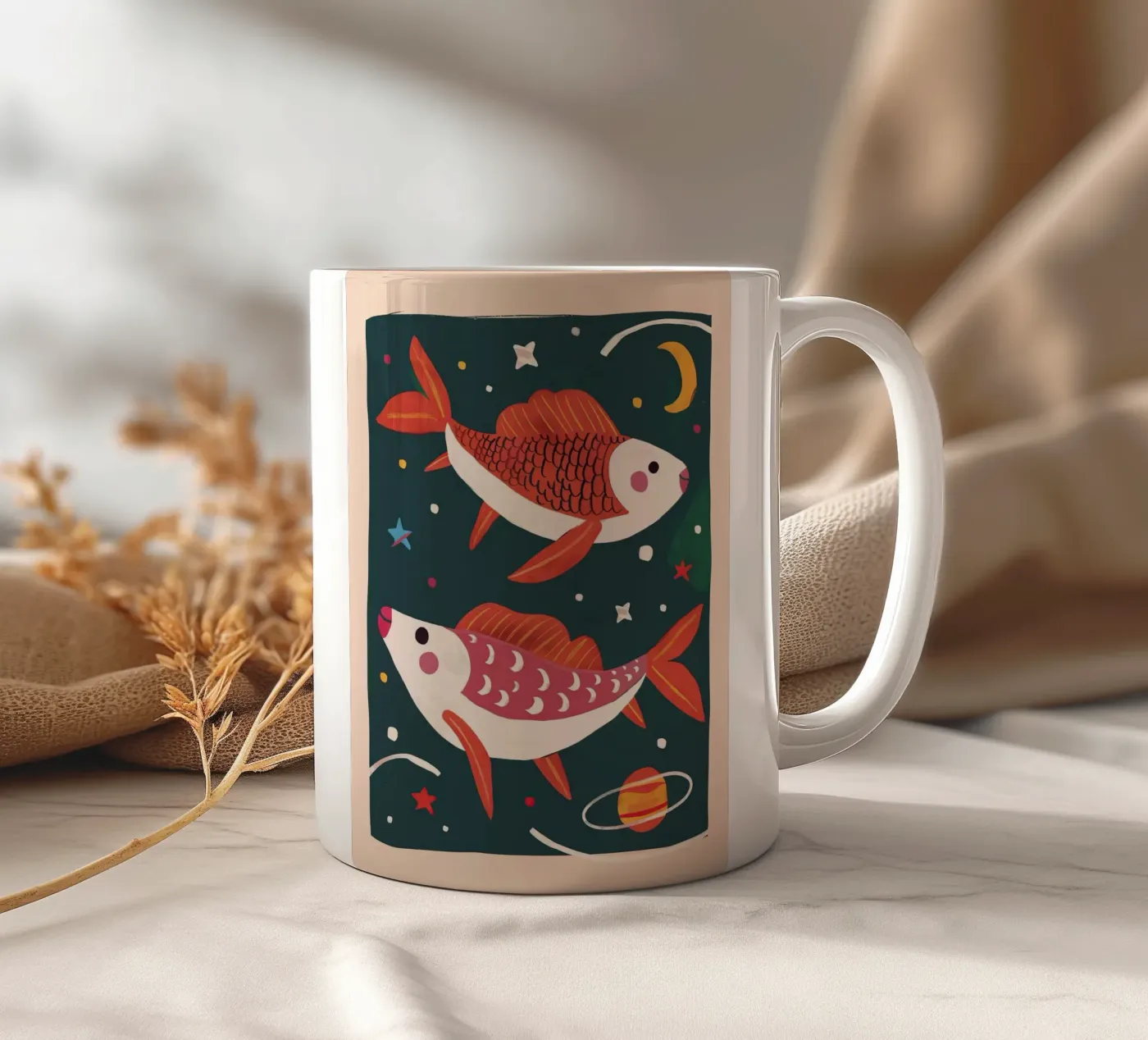 Space Fish ceramic mug by Lilo