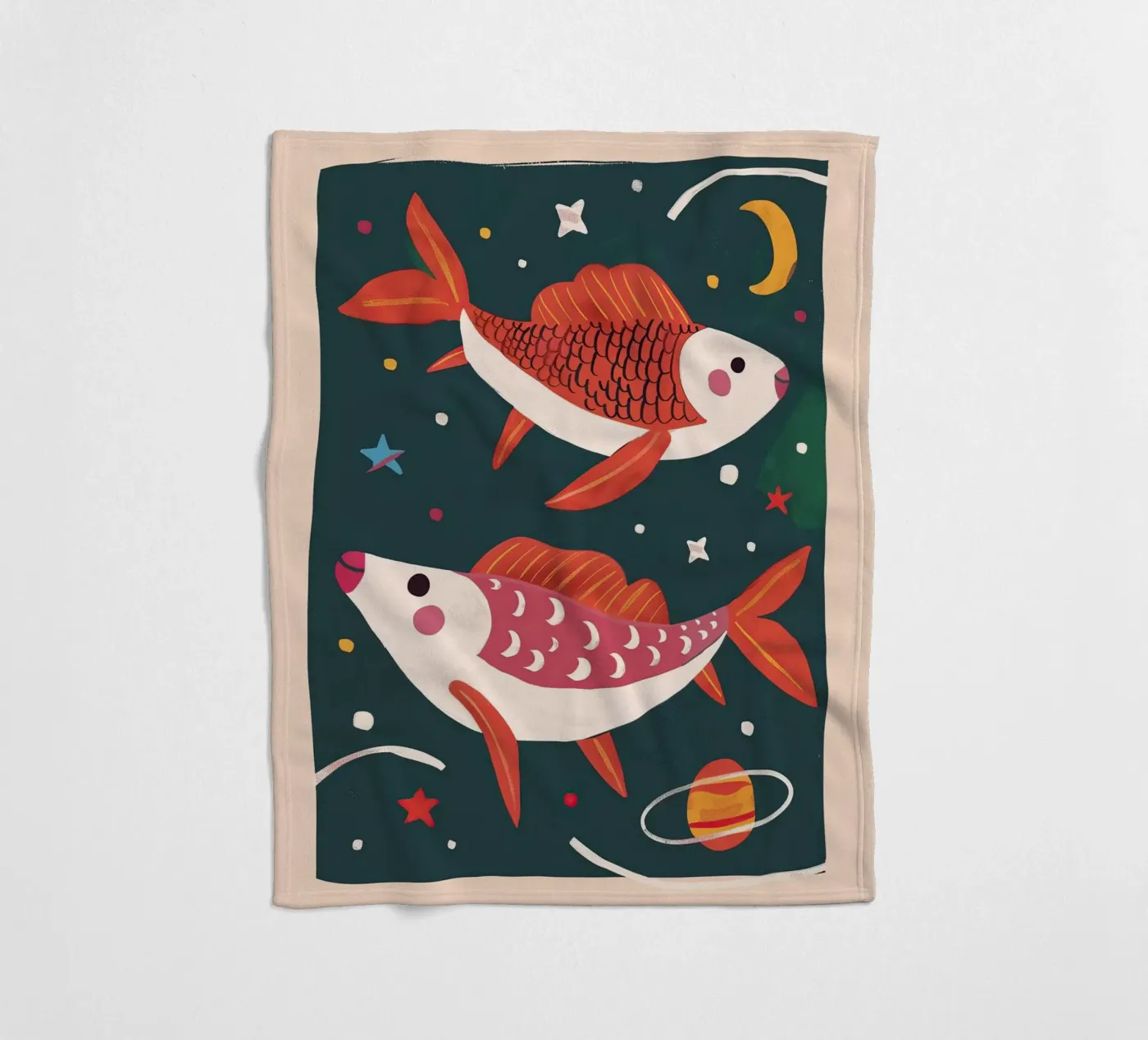Space Fish Fleecedecke von Lilo