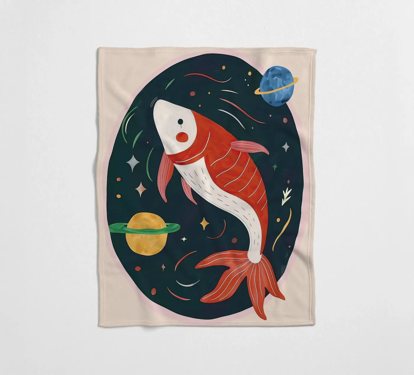 Space Koi Fleecedecke von Lilo