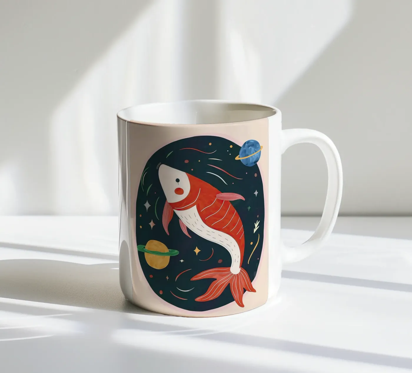 Space Koi ceramic mug by Lilo