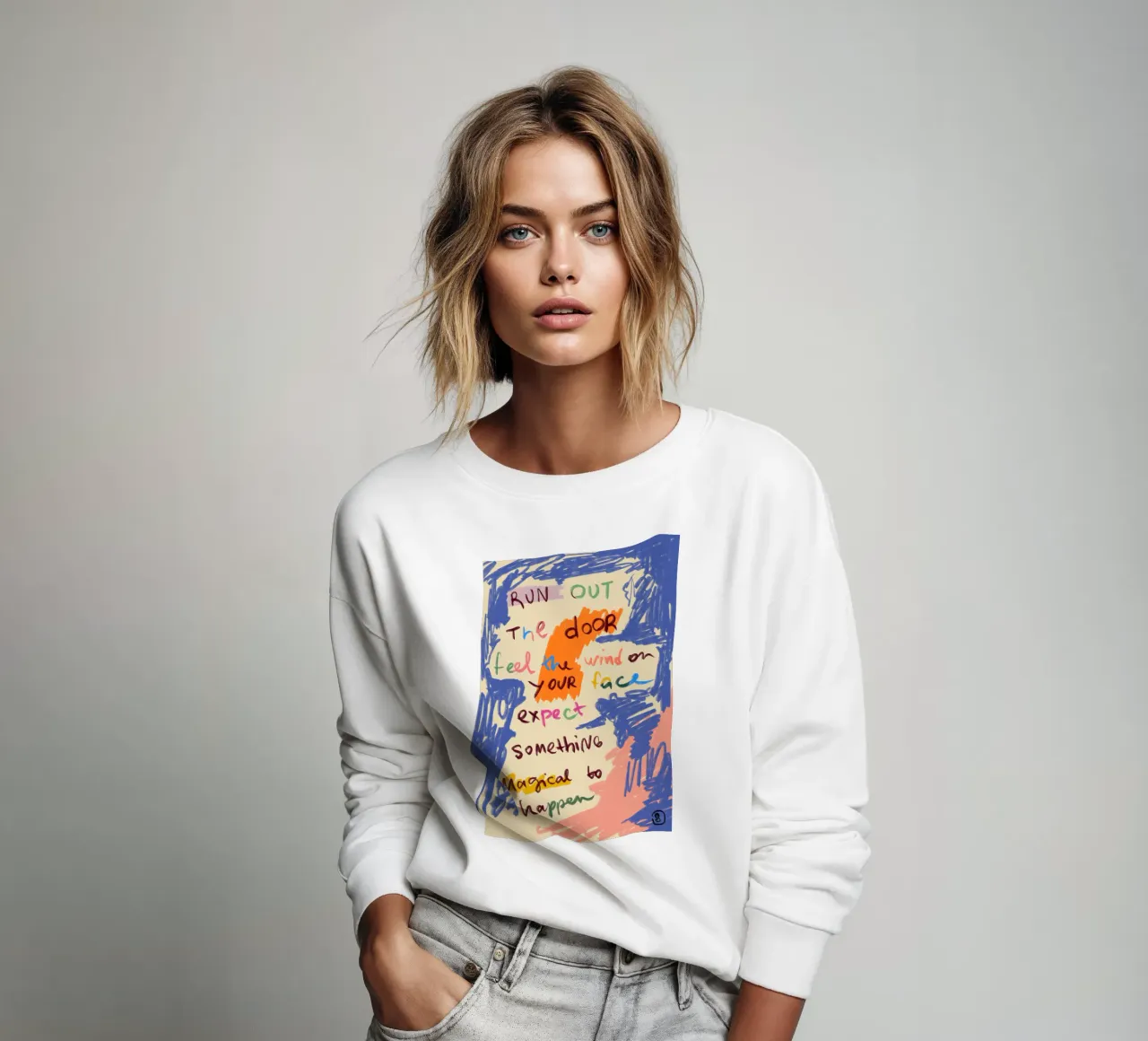 MAGICAL DAY MESSAGE sweatshirt by Sandra Poliakov