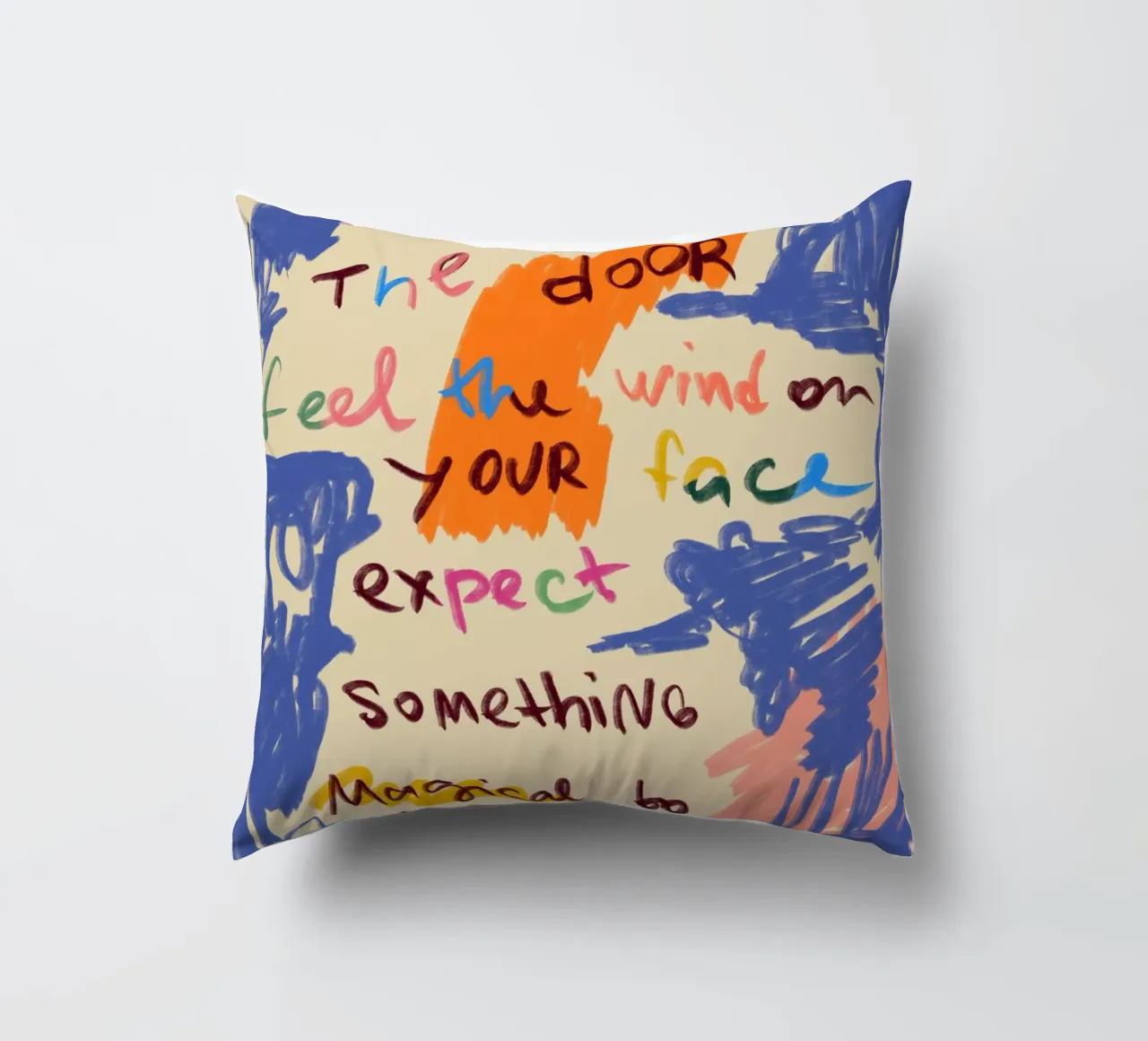 MAGICAL DAY MESSAGE decorative cushion by Sandra Poliakov