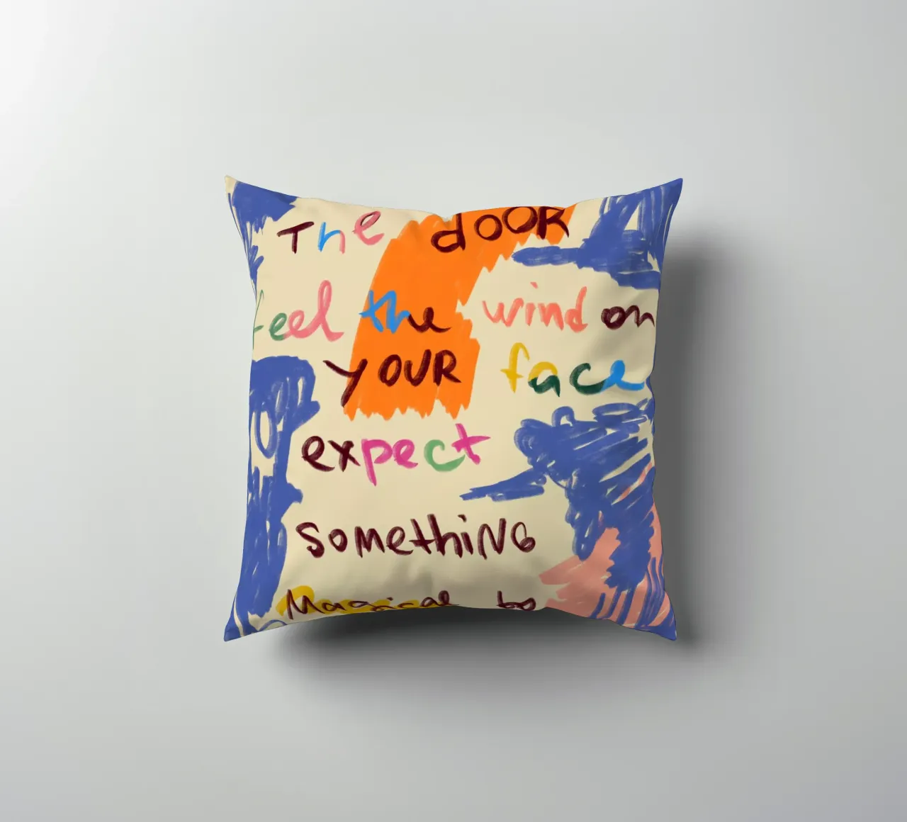 MAGICAL DAY MESSAGE decorative cushion by Sandra Poliakov