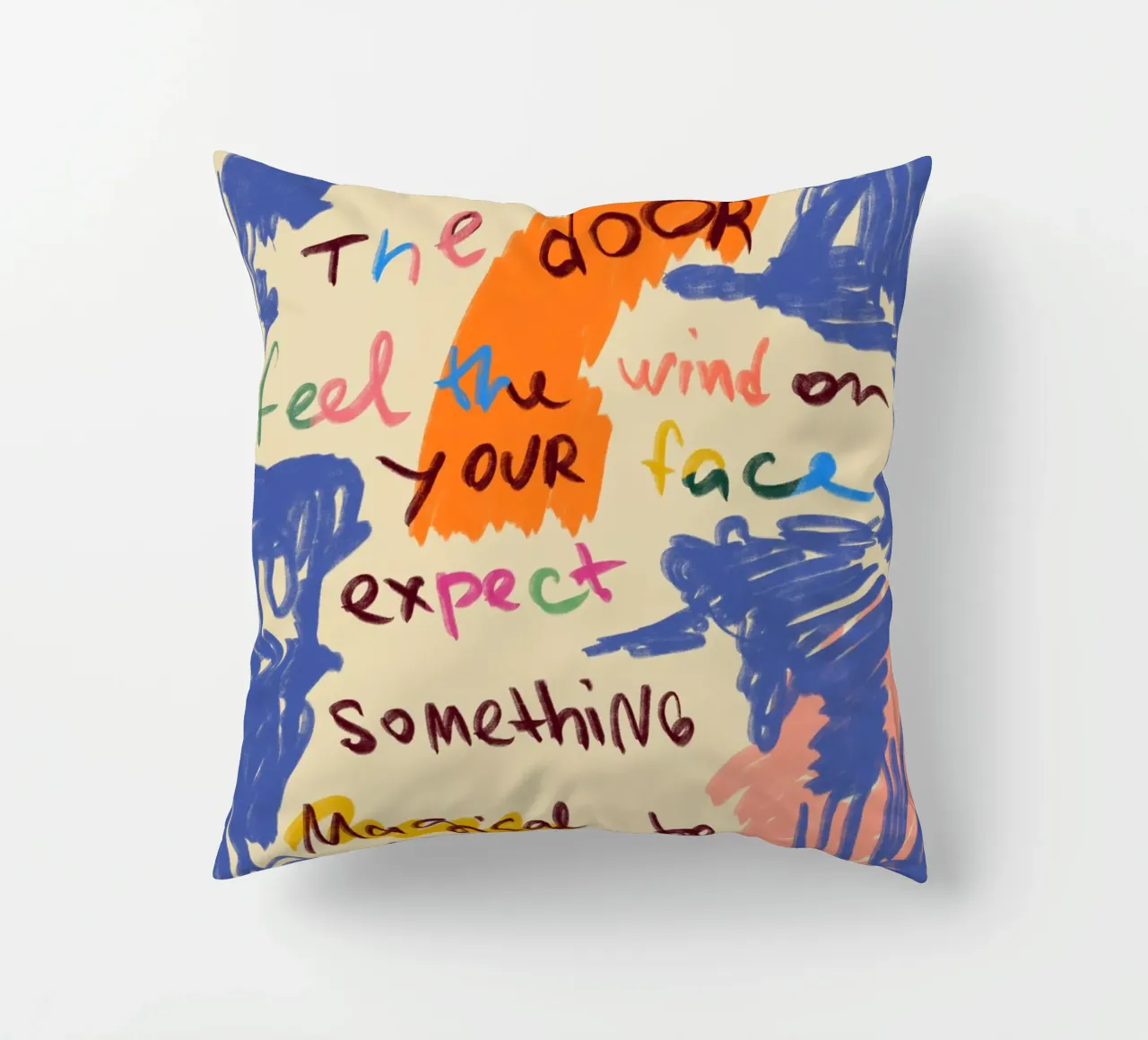 MAGICAL DAY MESSAGE decorative cushion by Sandra Poliakov