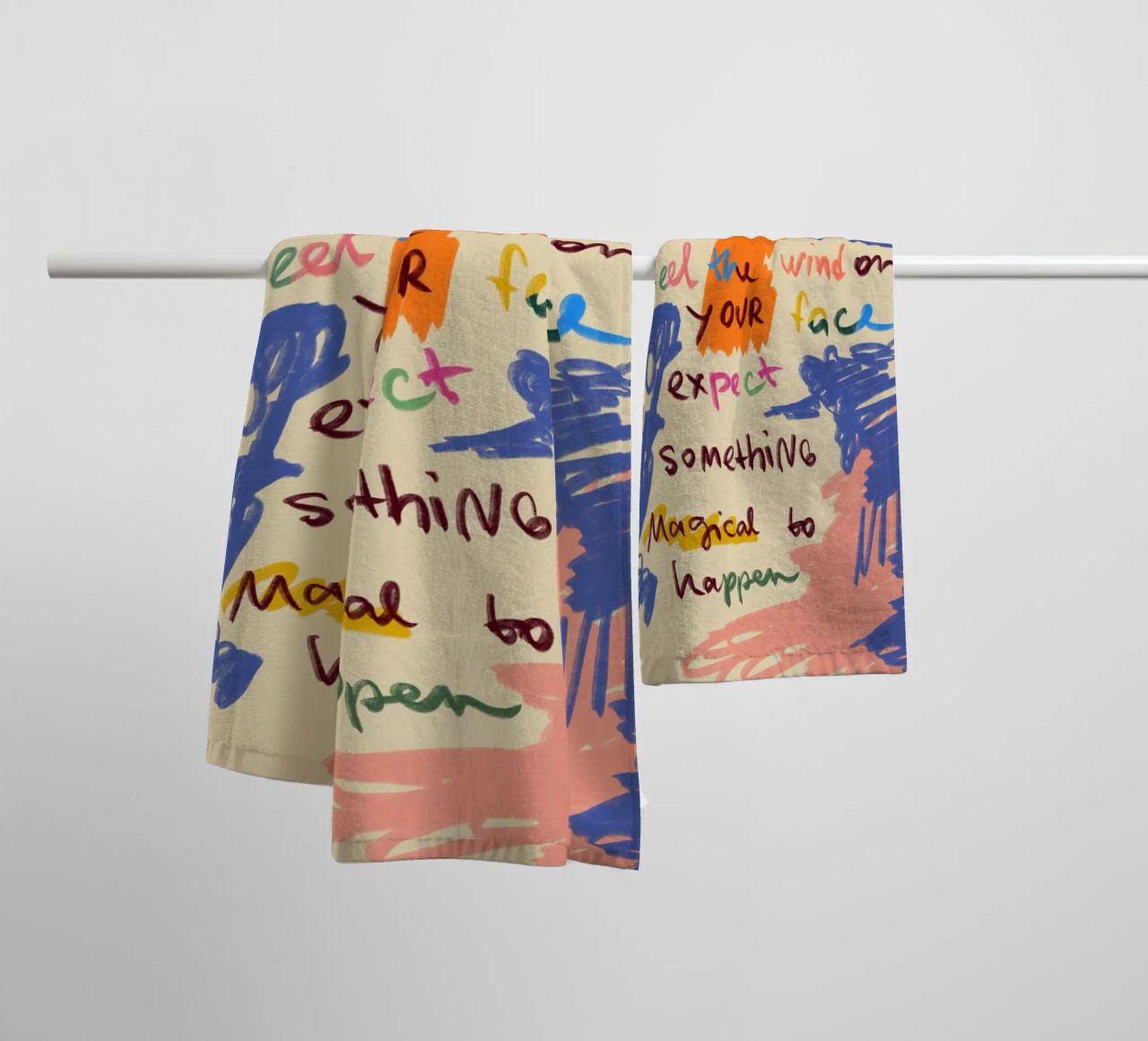 MAGICAL DAY MESSAGE towel by Sandra Poliakov