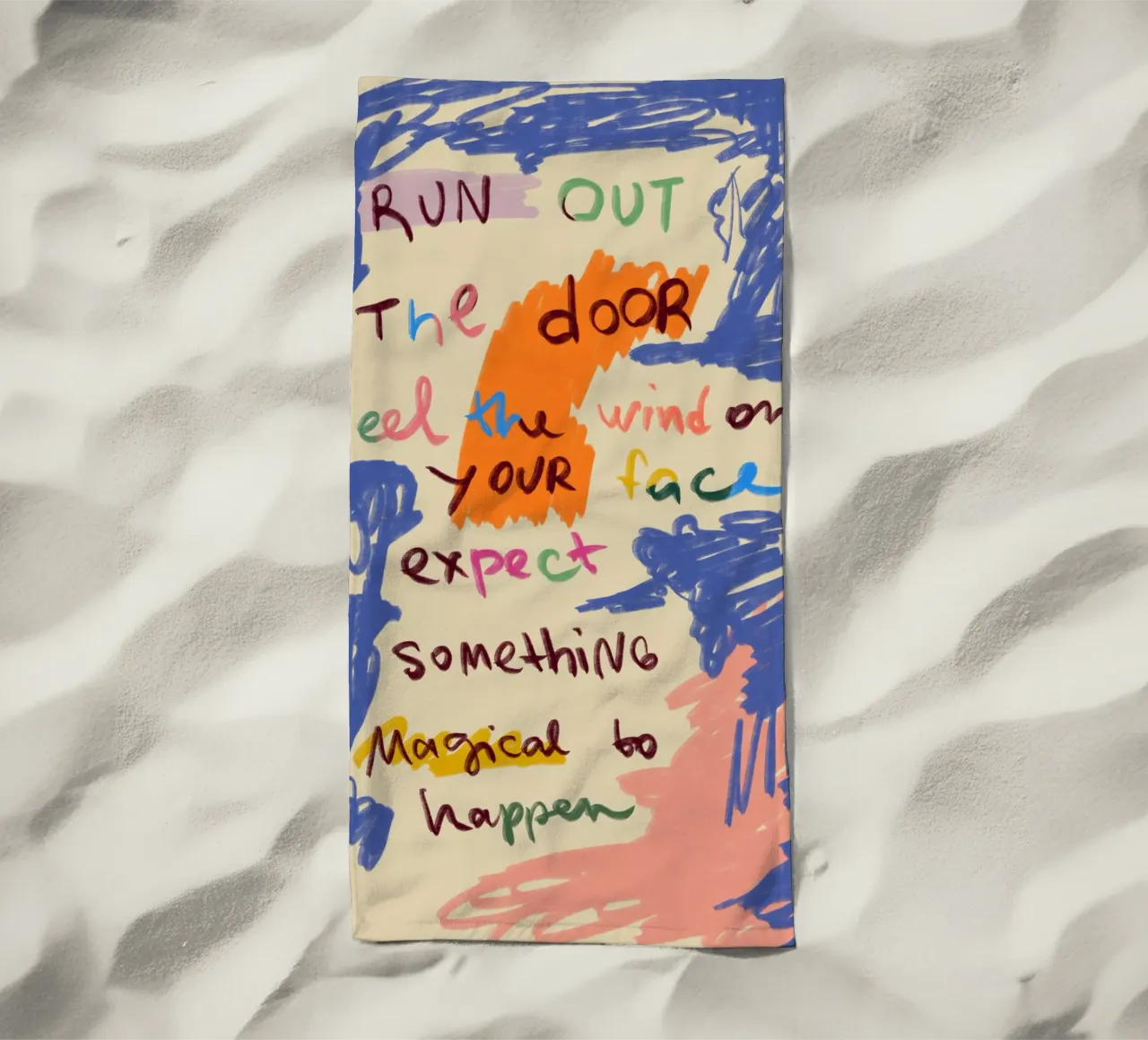 MAGICAL DAY MESSAGE product.type.towel-beach common.byCreator Sandra Poliakov