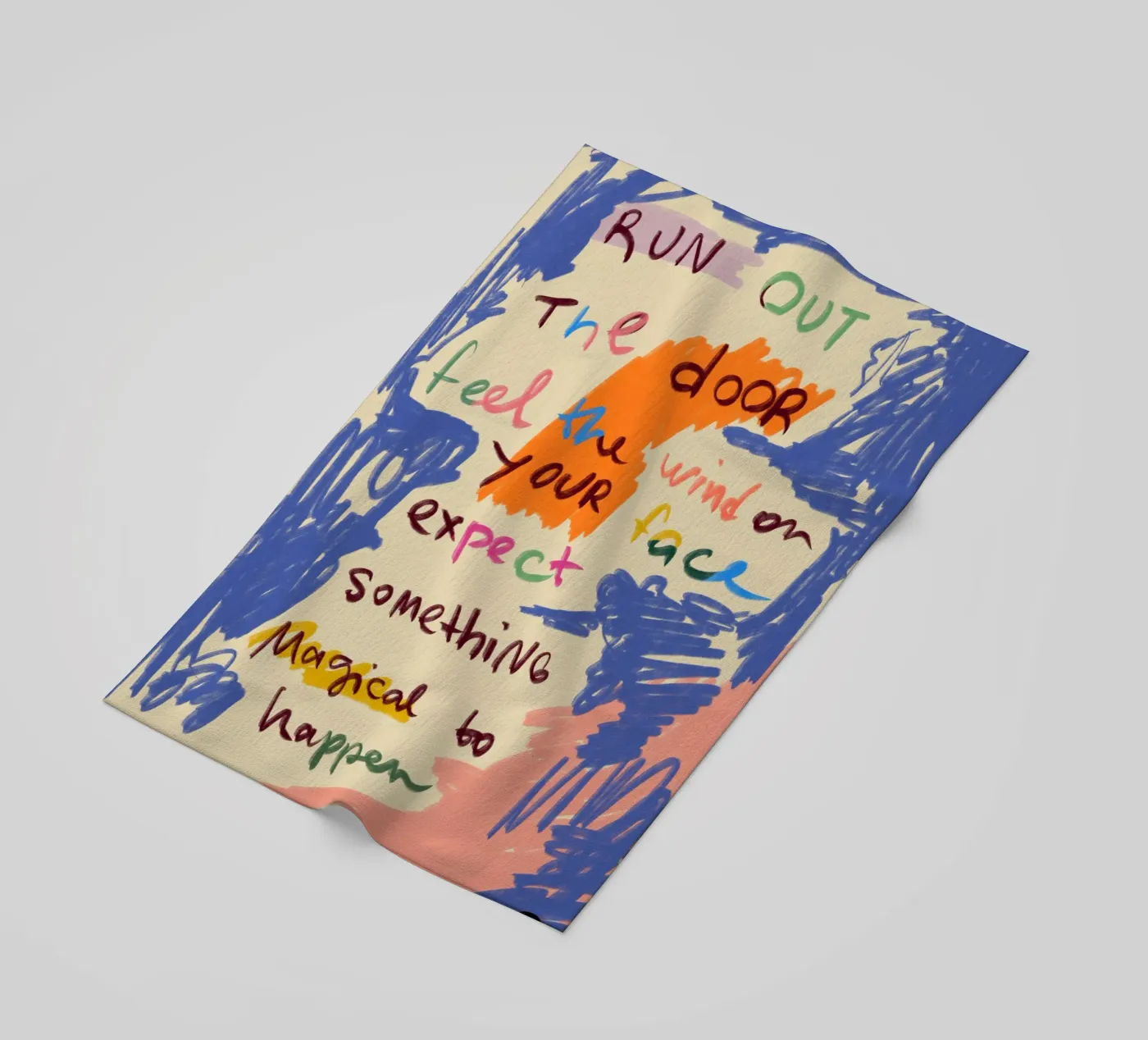 MAGICAL DAY MESSAGE beach towel by Sandra Poliakov