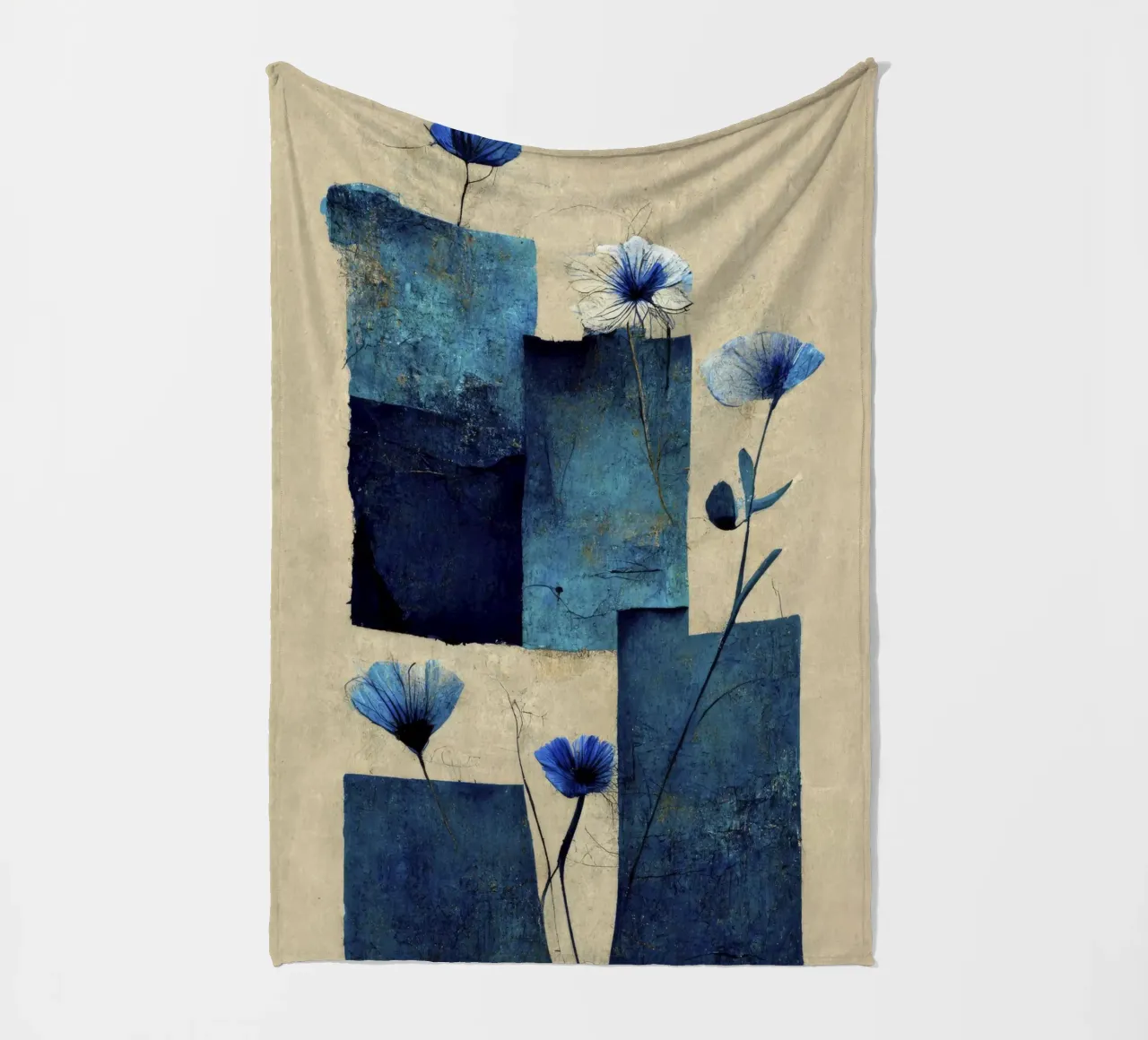 Blue Blocks coperta in pile da treechild