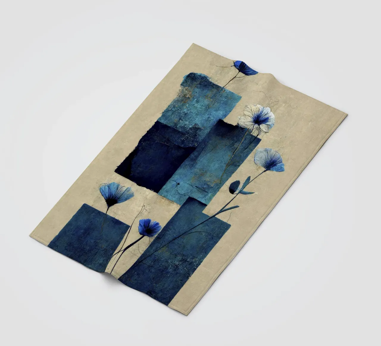 Blue Blocks coperta in pile da treechild