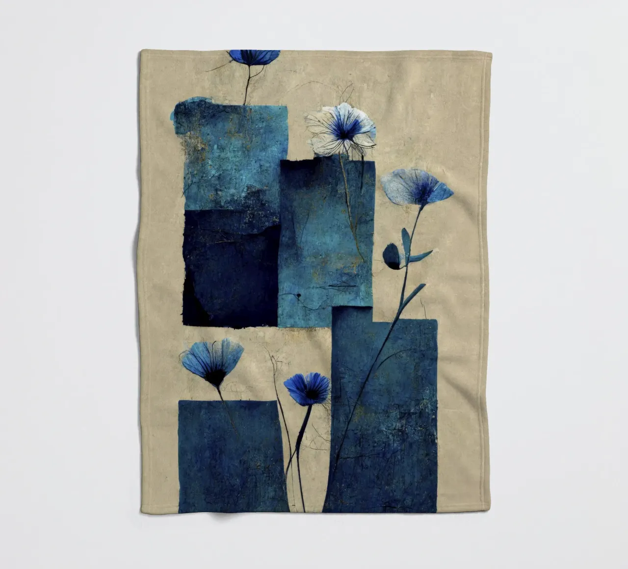 Blue Blocks coperta in pile da treechild