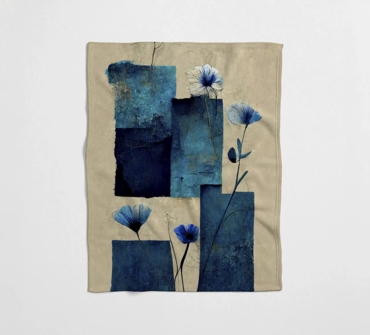 Blue Blocks coperta in pile da treechild
