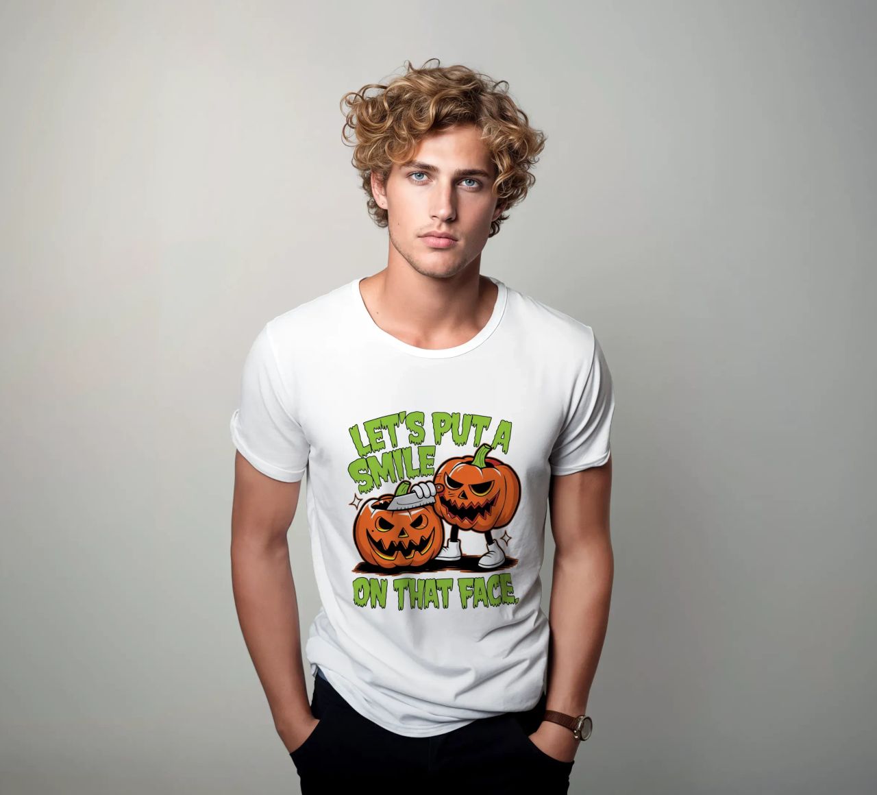 Let's put a smile on that face t-shirt da edsonramosart
