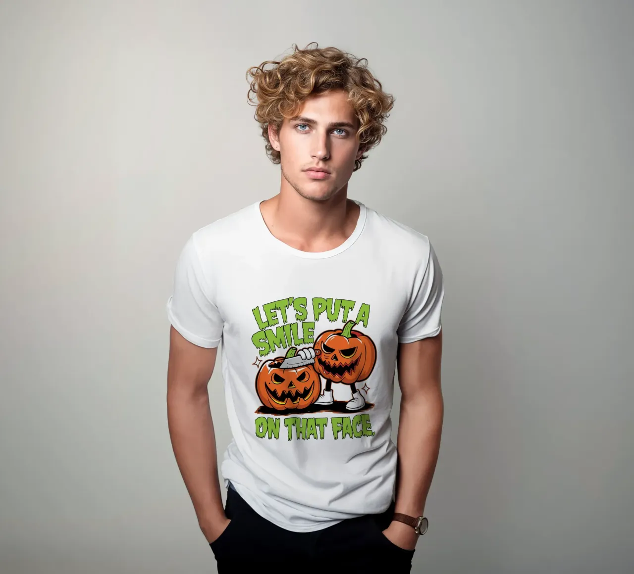 Let's put a smile on that face t-shirt da edsonramosart