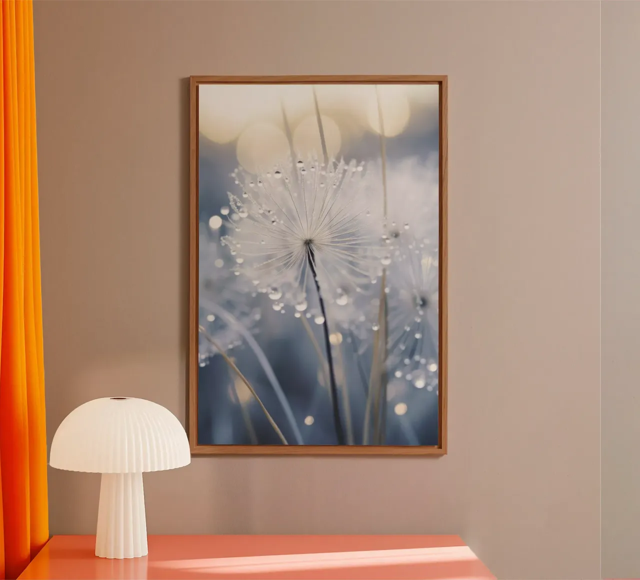 Drops On Dandelion alluminio dibond da treechild