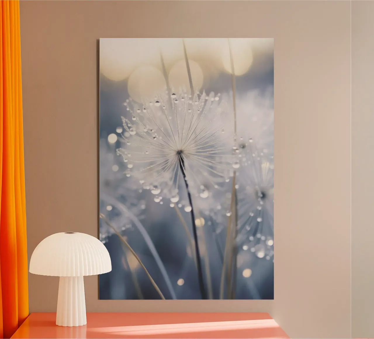 Drops On Dandelion alluminio dibond da treechild
