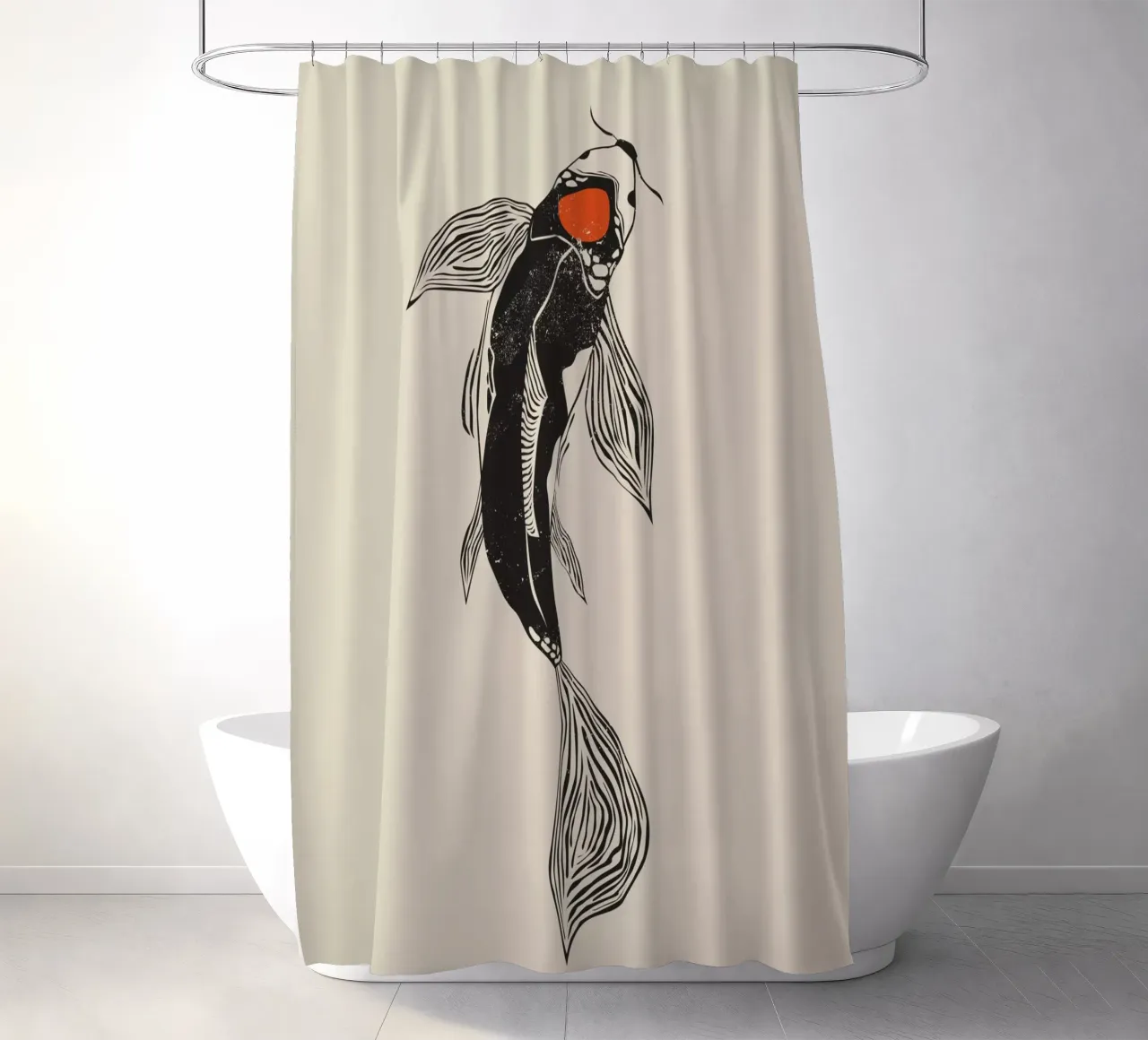 Koi Fisch Design Duschvorhang von Indigo Rain