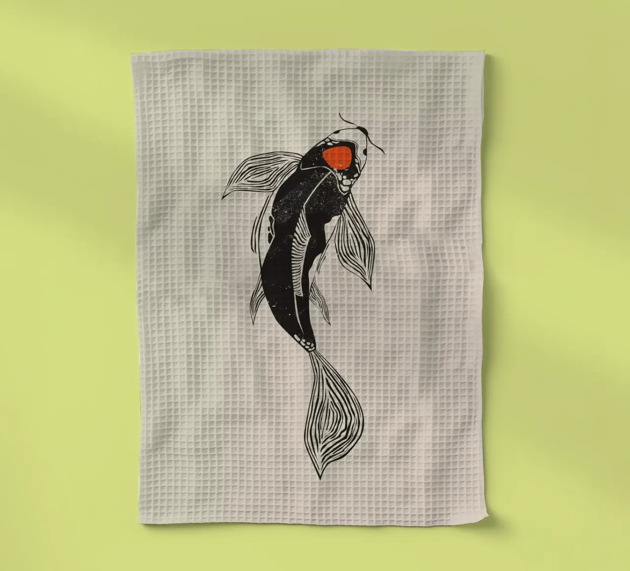 Poisson Koi Design torchon de Indigo Rain