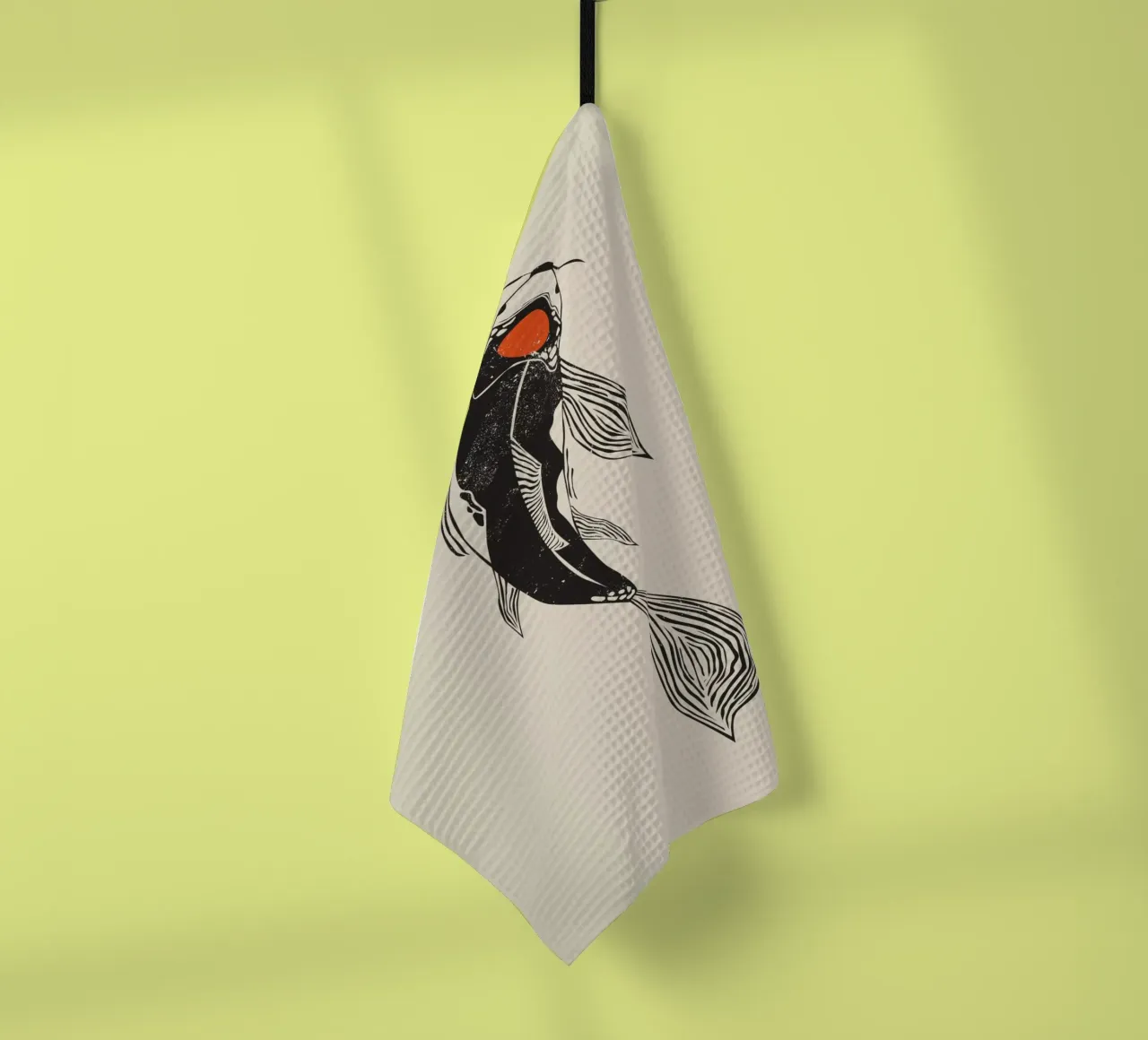 Poisson Koi Design torchon de Indigo Rain