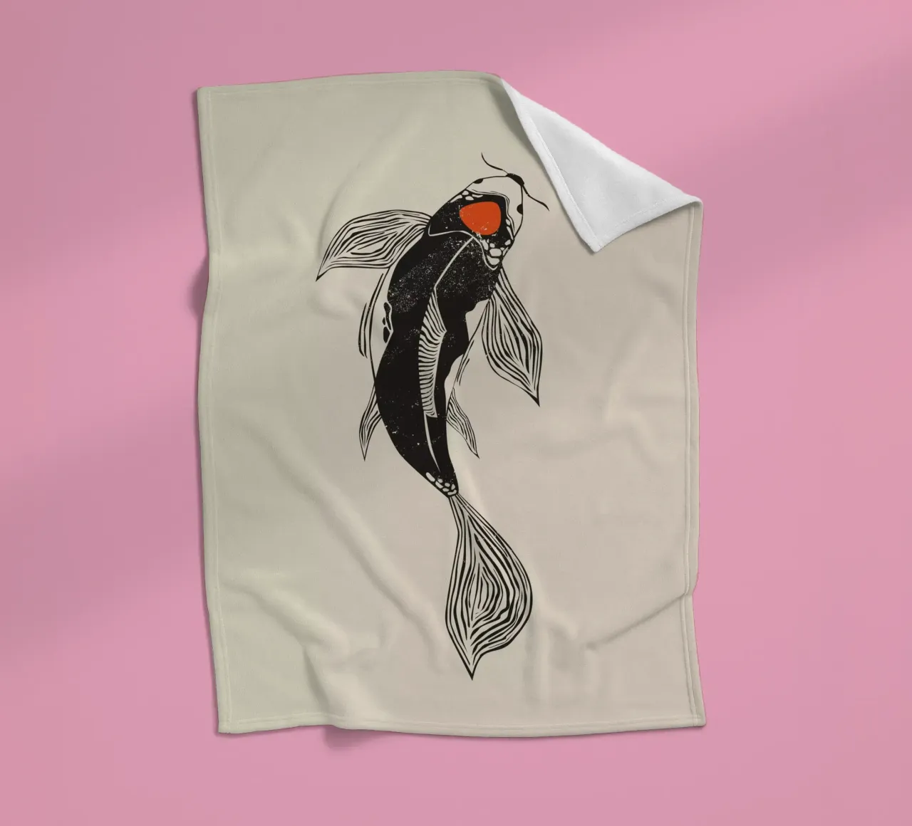 Design del pesce Koi coperta in pile da Indigo Rain