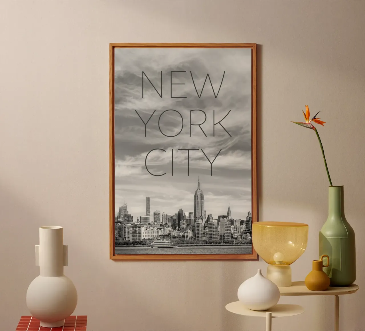 NYC Midtown Manhattan | Testo e skyline alluminio dibond da Melanie Viola