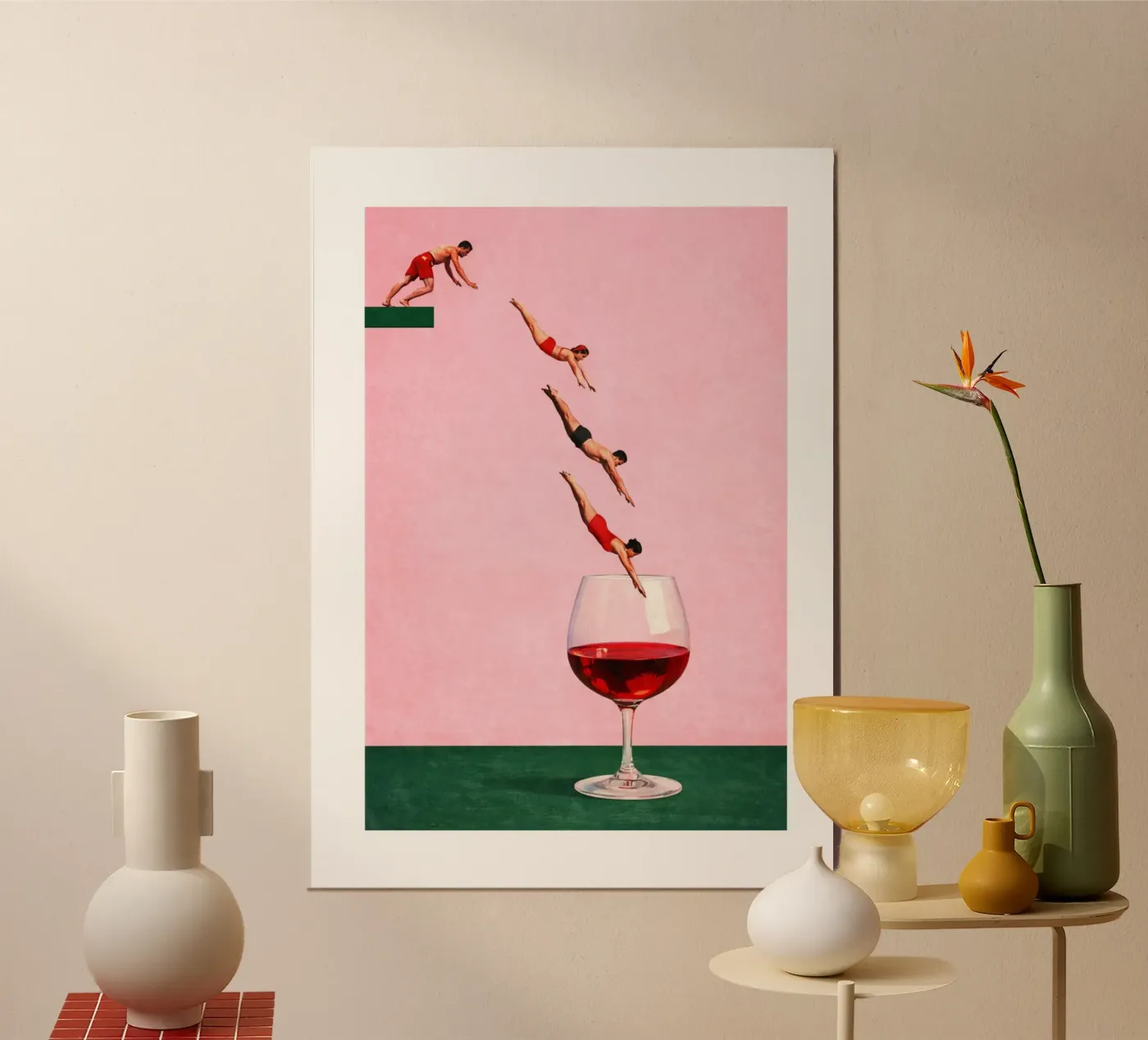 Wine Dive poster da Dopamine Goods - Taste Corner