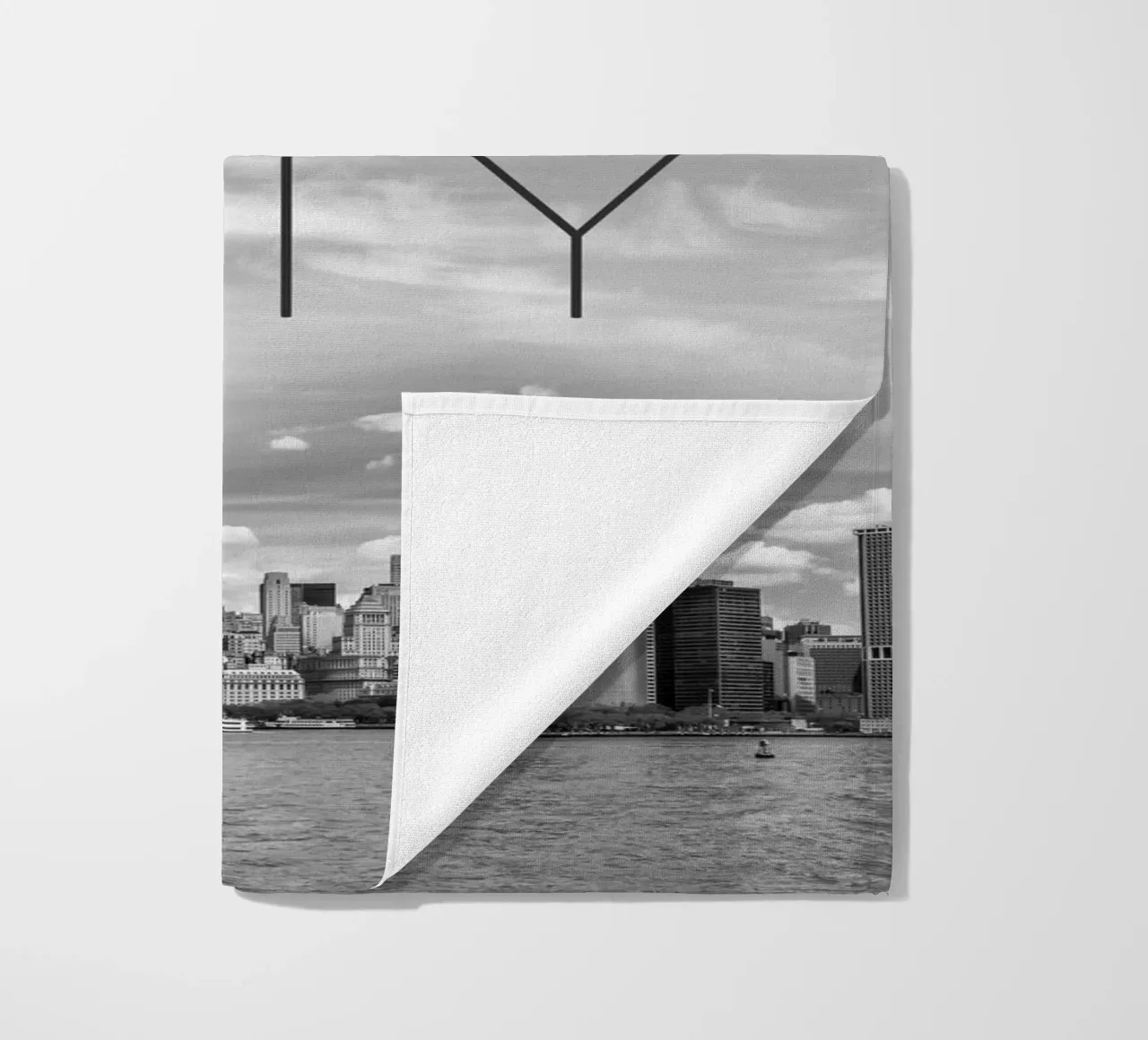 NYC Lower Manhattan e fiume Hudson | Testo e skyline telo mare da Melanie Viola
