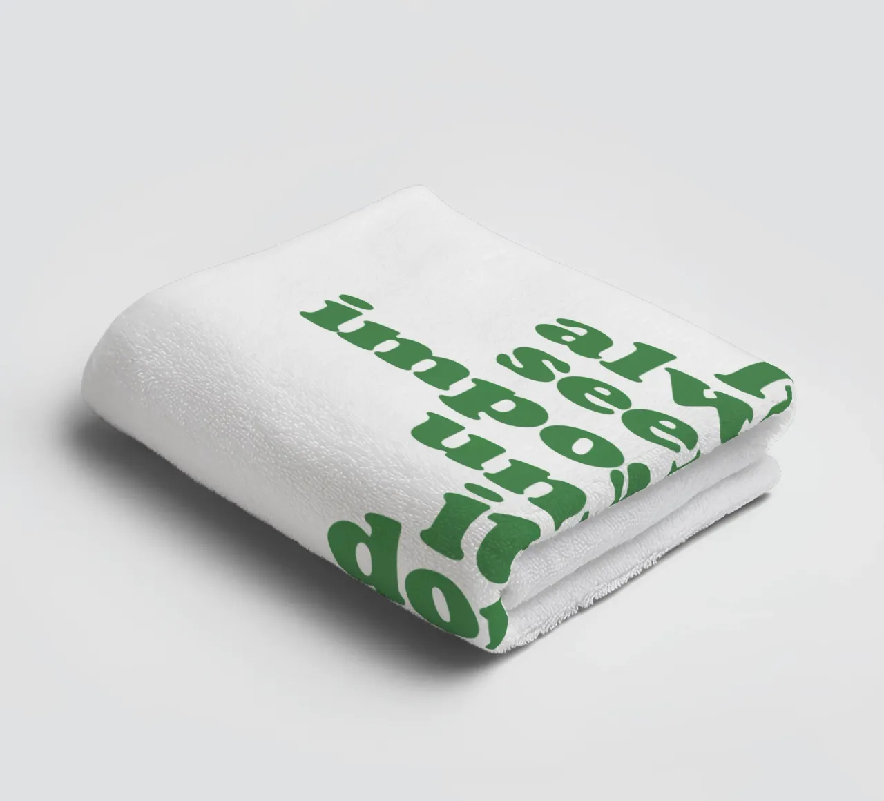 It Always Seems Impossible Until Its Done Typografie Design towel by THE MOTIVATED TYPE