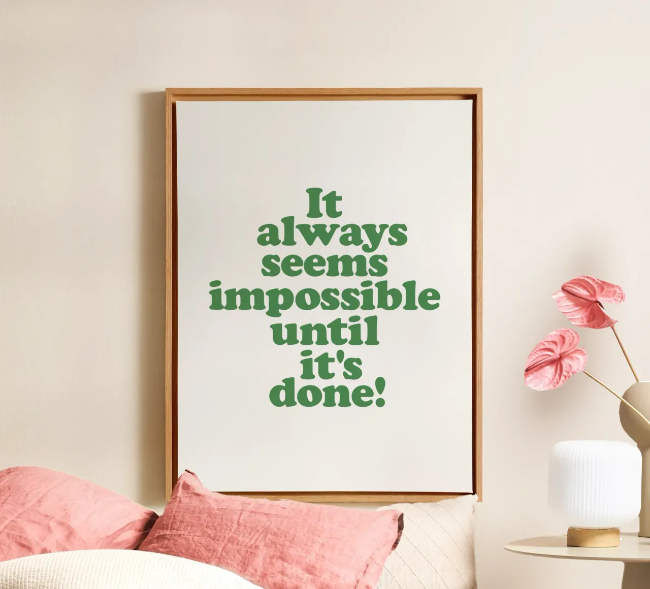 Sembra sempre impossibile finché non viene fatto Design tipografico tela da THE MOTIVATED TYPE
