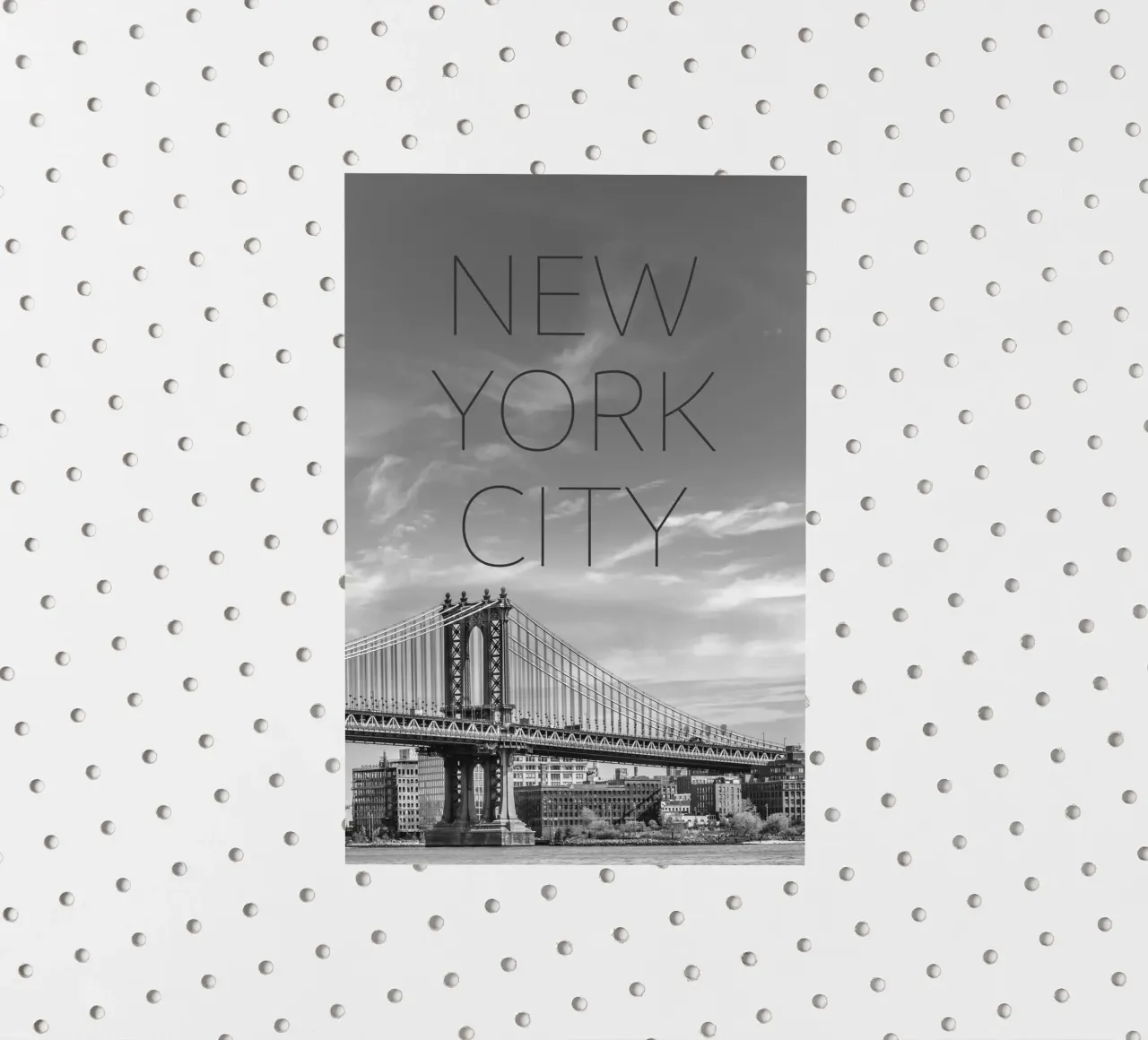 NYC Manhattan Bridge | Text & Skyline Sticker von Melanie Viola