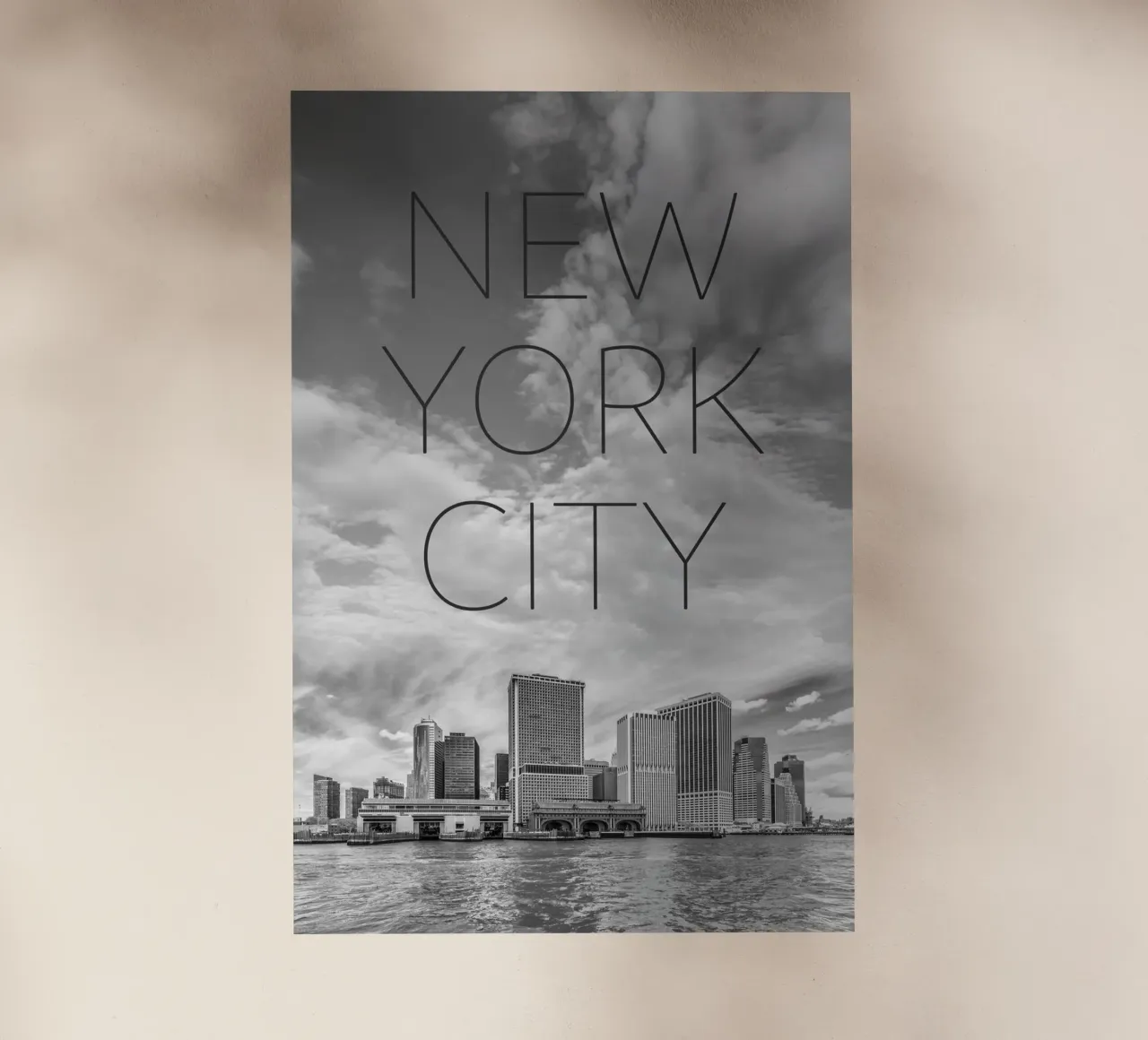 MANHATTAN South Point e Whitehall Terminal | Minimalist Skyl pellicola backlit da Melanie Viola