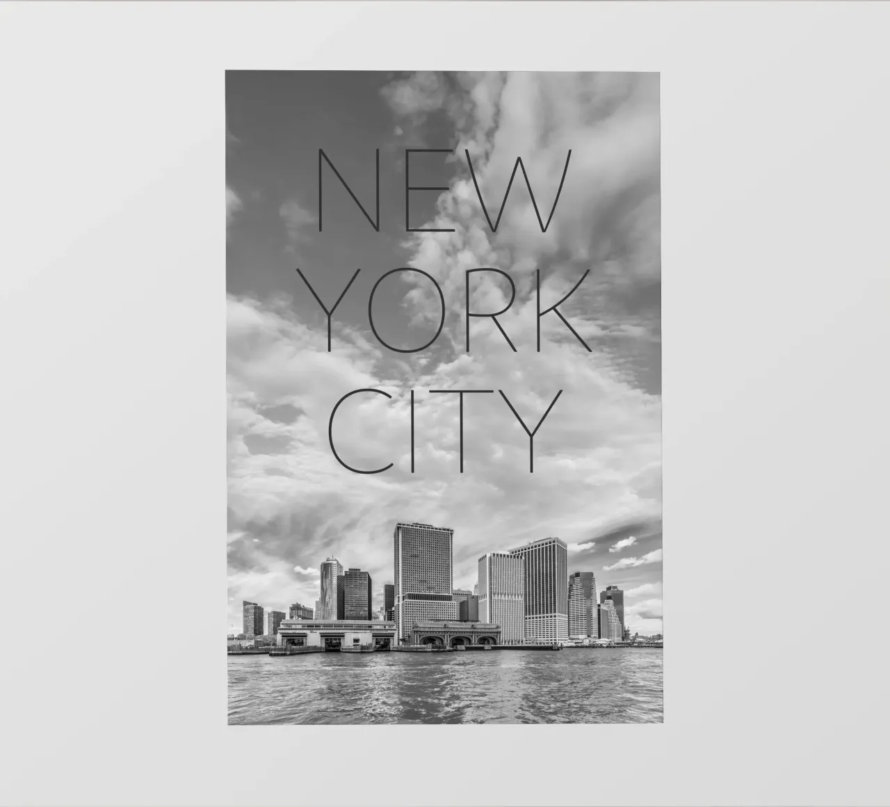MANHATTAN Südspitze und Whitehall Terminal | Minimalist Skyl Backlit Folie von Melanie Viola