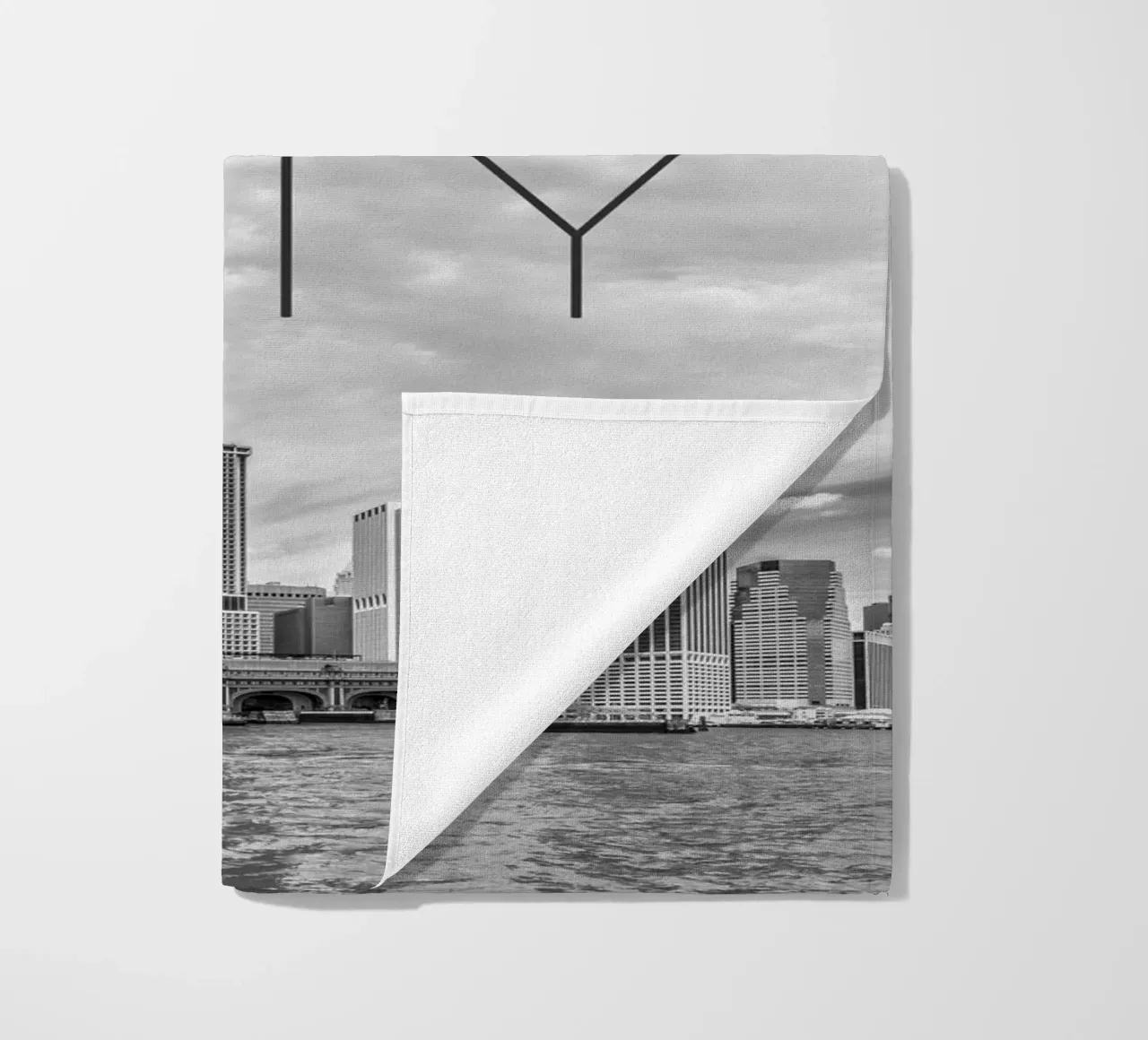 MANHATTAN South Point y Whitehall Terminal | Minimalist Skyl toalla de playa de Melanie Viola