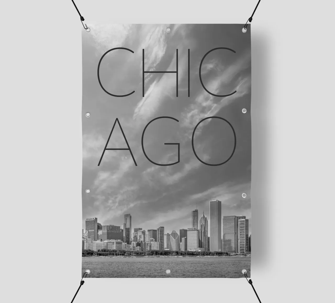 Skyline di CHICAGO | Testo telo in pvc da Melanie Viola