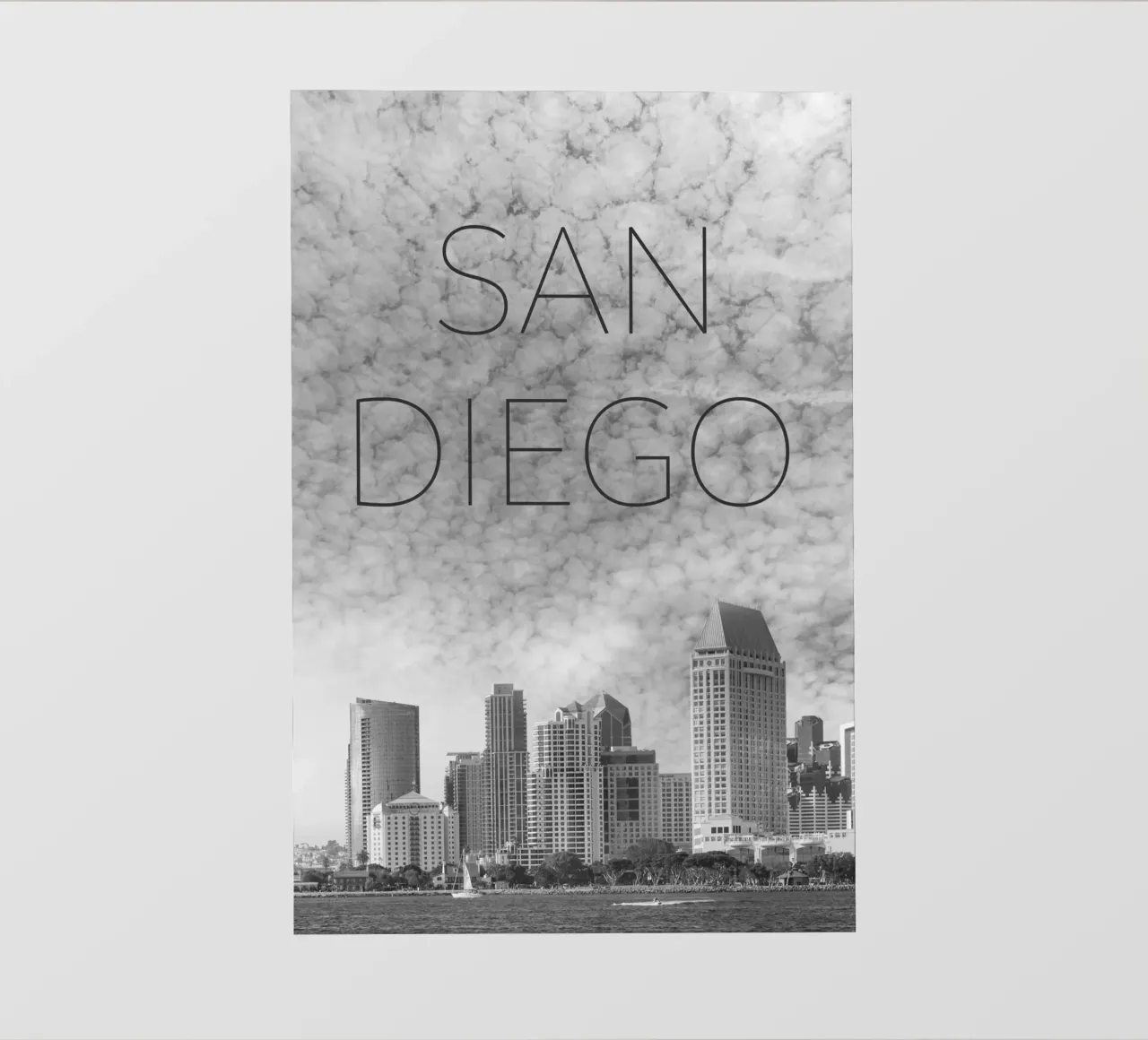 SAN DIEGO Skyline | Text Fototapete von Melanie Viola