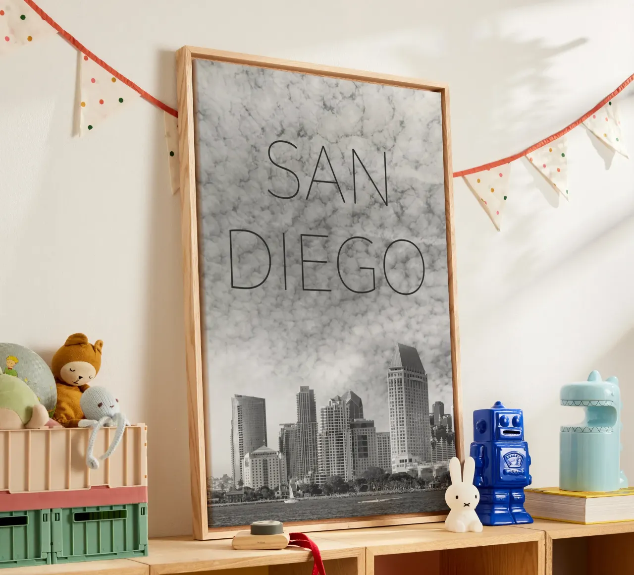 Skyline di SAN DIEGO | Testo tela da Melanie Viola