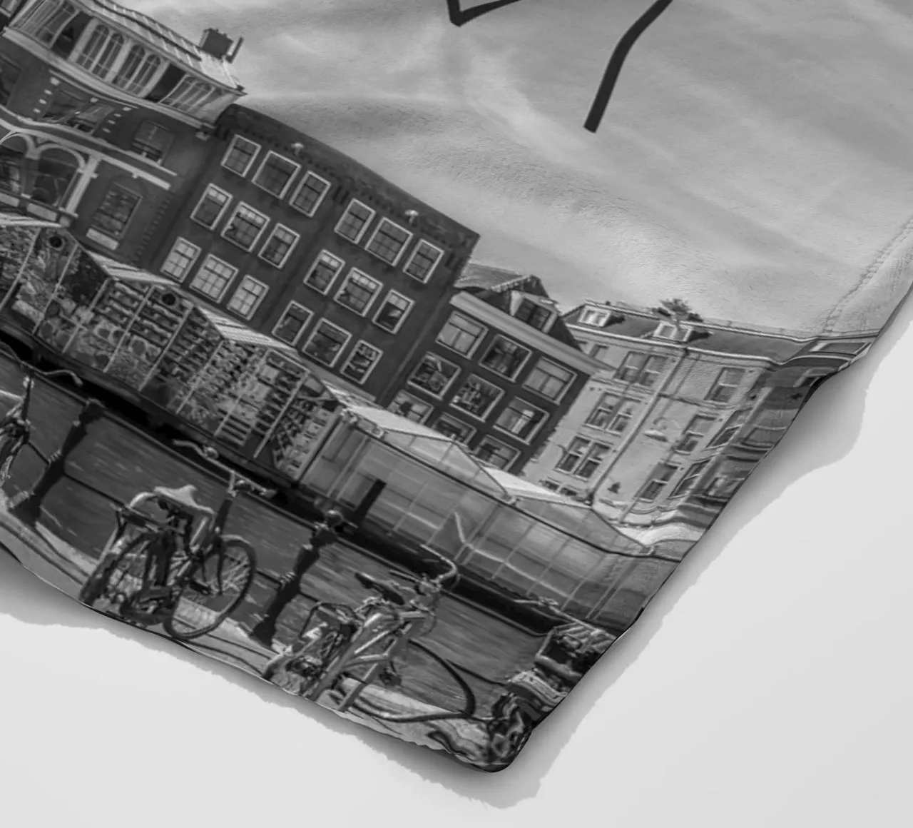 AMSTERDAM Singel con mercato dei fiori | Testo & Skyline coperta in pile da Melanie Viola