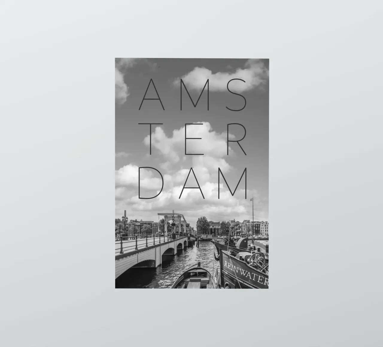 AMSTERDAM Magere Brug | Text & Skyline pegatina de Melanie Viola