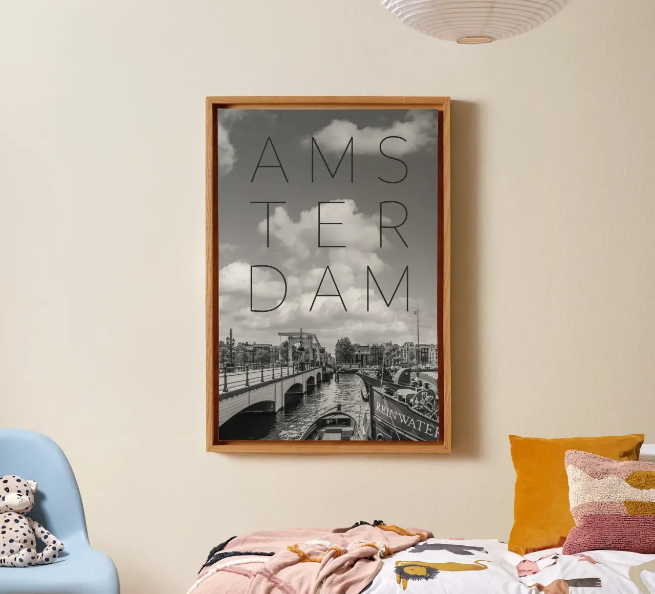 AMSTERDAM Magere Brug | Testo & Skyline tela da Melanie Viola
