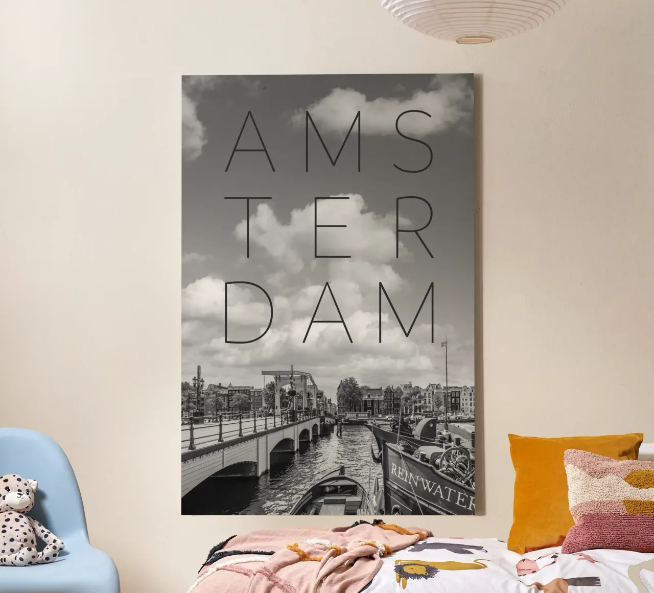 AMSTERDAM Magere Brug | Testo & Skyline tela da Melanie Viola
