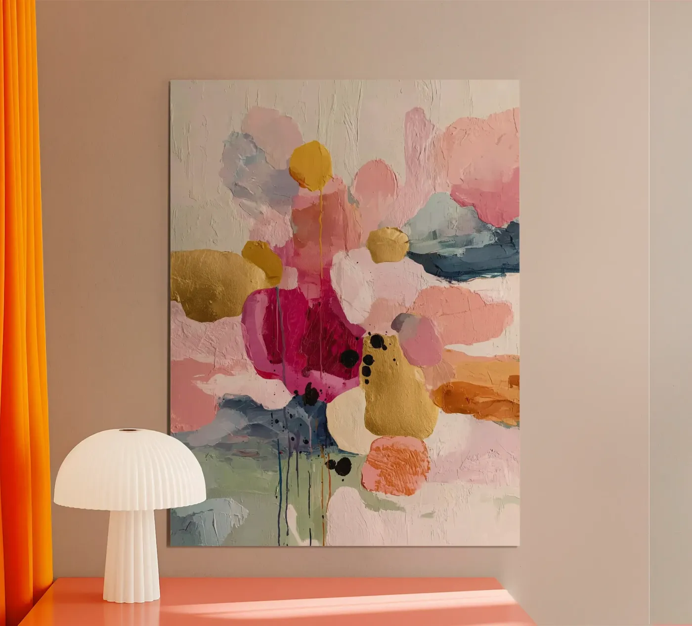 Soft Pink Abstract poster da Hugo