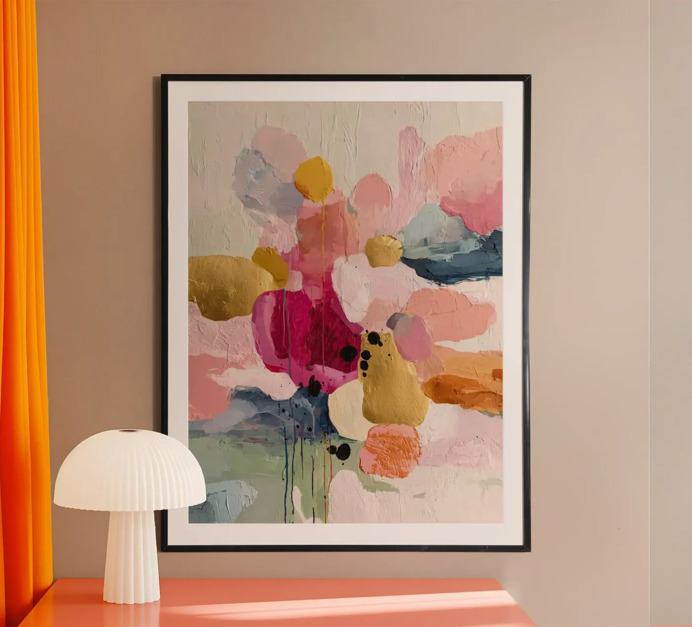 Soft Pink Abstract poster da Hugo