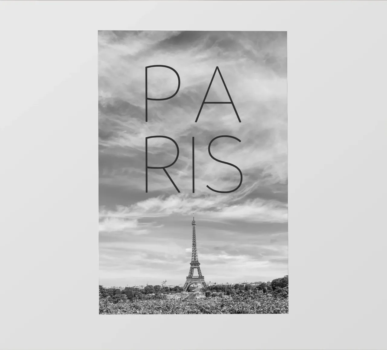 PARIS Eiffelturm | Text & Skyline Backlit Folie von Melanie Viola